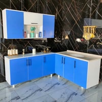 كاونتر خشب MDF متر ونص ارضي وملحق مع سنك متر و20 مرمر السعر 225 الف  ل...