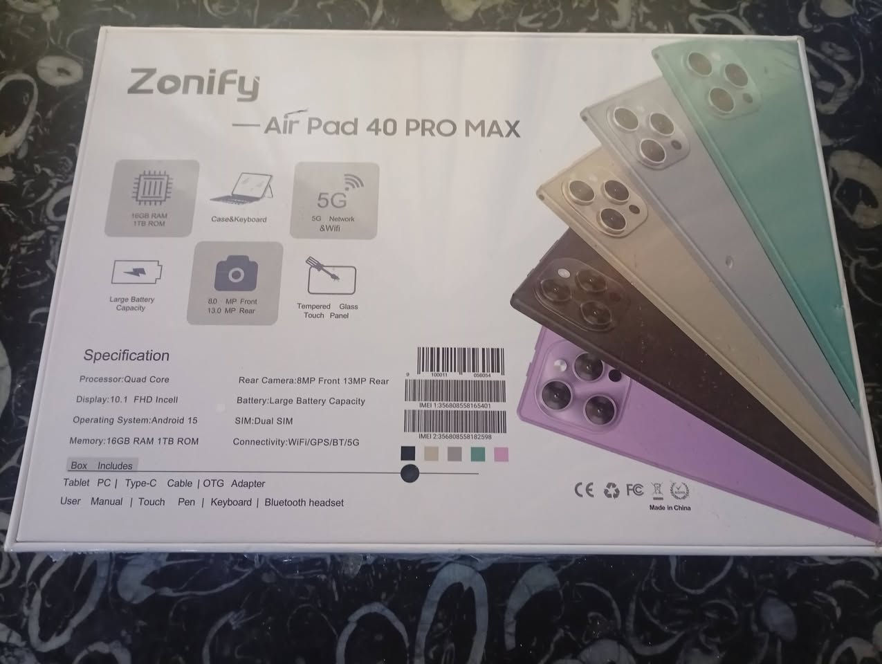 العنوان: تابلت لابتوب متكامل Zonify (جديد بالكرتون) مع كامل الملحقات والعديد من الهدايا! 💻🔥
العنوان: تابلت لابتوب متكامل Zonify (جديد بالكرتون) مع كامل الملحقات والعديد من الهدايا! 💻🔥

السلام عليكم، متوفر تابلت Zonify Air Pad 40 PRO MAX جديد تماماً بالنايلون وغير مستخدم نهائياً. الجهاز يجي مع باكيج مكتبي كامل يتحول إلى لابتوب مصغر، ممتاز جداً للدراسة، تصفح المحاضرات، ومشاهدة اليوتيوب والمسلسلات.

📌 المواصفات (حسب المكتوب على العلبة):

الشاشة: عملاقة 10.1 بوصة FHD دقة ممتازة ومريحة للعين.

الذاكرة: مساحة تخزين 1TB مع رام 16GB.

النظام: أندرويد 15 ويدعم شريحتين إتصال (Dual SIM) مع شبكات 5G والواي فاي.

🎁 الملحقات والهدايا داخل العلبة + إضافات من عندي:

كيبورد (لوحة مفاتيح) متكاملة.

ماوس لاسلكي + باد ماوس (Mouse Pad).

سماعة بلوتوث لاسلكية.

حافظة حماية ذكية (كفر ستاند).

قلم لمس سلس +  حماية للشاشة.

شاحن سريع ومحول OTG.

محول يدعم فلاش يو اس بي

ساعه يد ذكيه سوداء

💰 السعر: 130 ألف دينار 

📍 المكان: بغداد.

للتواصل والشراء يرجى المراسلة على الخاص أو ترك تعليق.

الرقم واتس ***********
