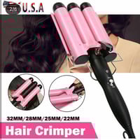 مكواة ثلاث أسطوانات • سراميك تورمالين • أمواج شاطئية