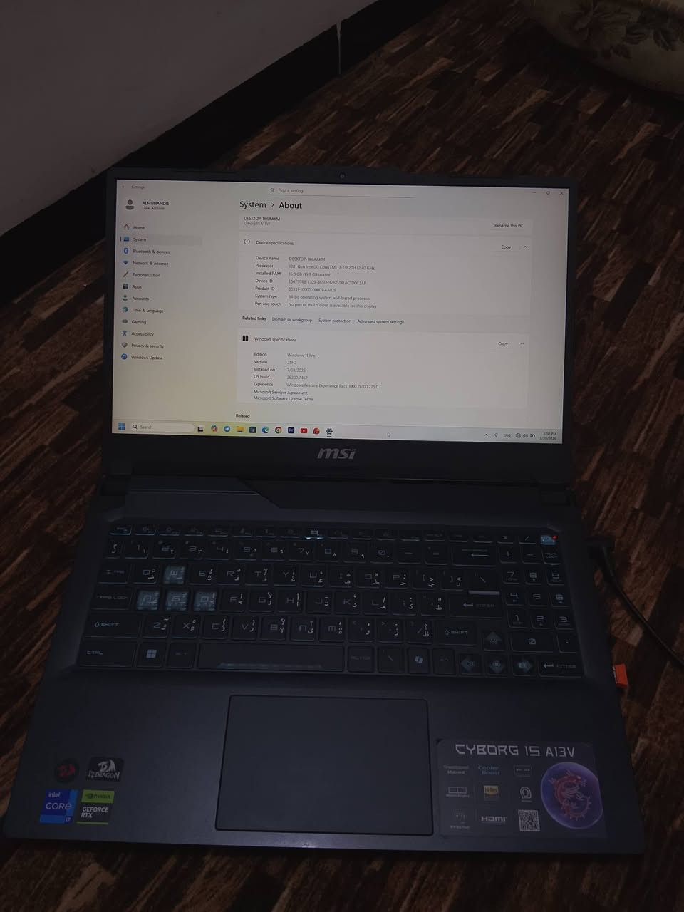 🔥 الجهاز الجديد MSI Cyborg 15 – النسخة الأقوى! 🔥
🎮 مواصفات خارقة:
المعالج: Intel Core i7‑13620H (جيل 13)
الرام: 16GB DDR5 بسرعة 5200MT/s
كرت الشاشة: NVIDIA GeForce RTX 4060 8GB – ألعابك على أعلى إعدادات بدون أي تقطيع!
التخزين: 512GB SSD – سرعة تحميل خرافية.
نظام التشغيل: Windows 11 Pro 64-bit
💥 سعر رهيب: 1,440,000 د.ع – معقول مقابل هالقوة!
📱 للتواصل: ***********
🚀 لماذا تنتظر؟ هذا الجهاز أخو الجديد وأقوى نسخة من MSI Cyborg – الألعاب، التصميم، والمونتاج صارت أسهل وأسرع!
