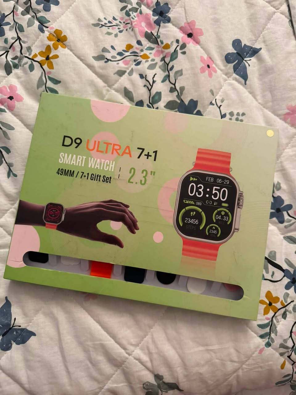 ساعة ذكية D9 Ultra 7+1، تأتي مع 7 أحزمة مختلفة.تتميز الساعة بشاشة كبيرة بحجم 2.3 بوصة وهيكل بحجم 49 ملم.تتضمن المجموعة ميزات مثل الشحن اللاسلكي، ومراقبة الخطوات، ومقاومة الماء.الساعة متوافقة مع مكالمات البلوتوث بسعر ١٥ مكاني الحرية بغداد


**إذا كنت صاحب هذا الإعلان وتريد حذفه لأي سبب، رجاءا أرسل رسالة إلى الدعم الفني**
