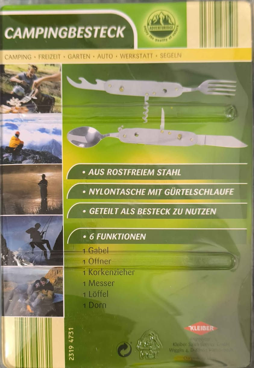 🔥

Campingbesteck (6 کارە)
هەموو شتێک لە یەک ئامێر 👌

🍴 چنگال + چەمچ + چاکو
🍾 کرکێنەر + کۆرکەنزیهر + زیاتر

💪 قورس و باوەڕپێکراو (Stainless Steel)
🧳 لەگەڵ کاڤەر – سووک و هەڵگرتن ئاسان

🎒 باشترین هاوڕێت لە کەمپینگ و شاخەوانی

💰 نرخ: 15,000 دینار
📦 گەیاندن هەیە
📞 ***********

❗ سنووردارە – خێرا داوا بکە أربيل, العراق
