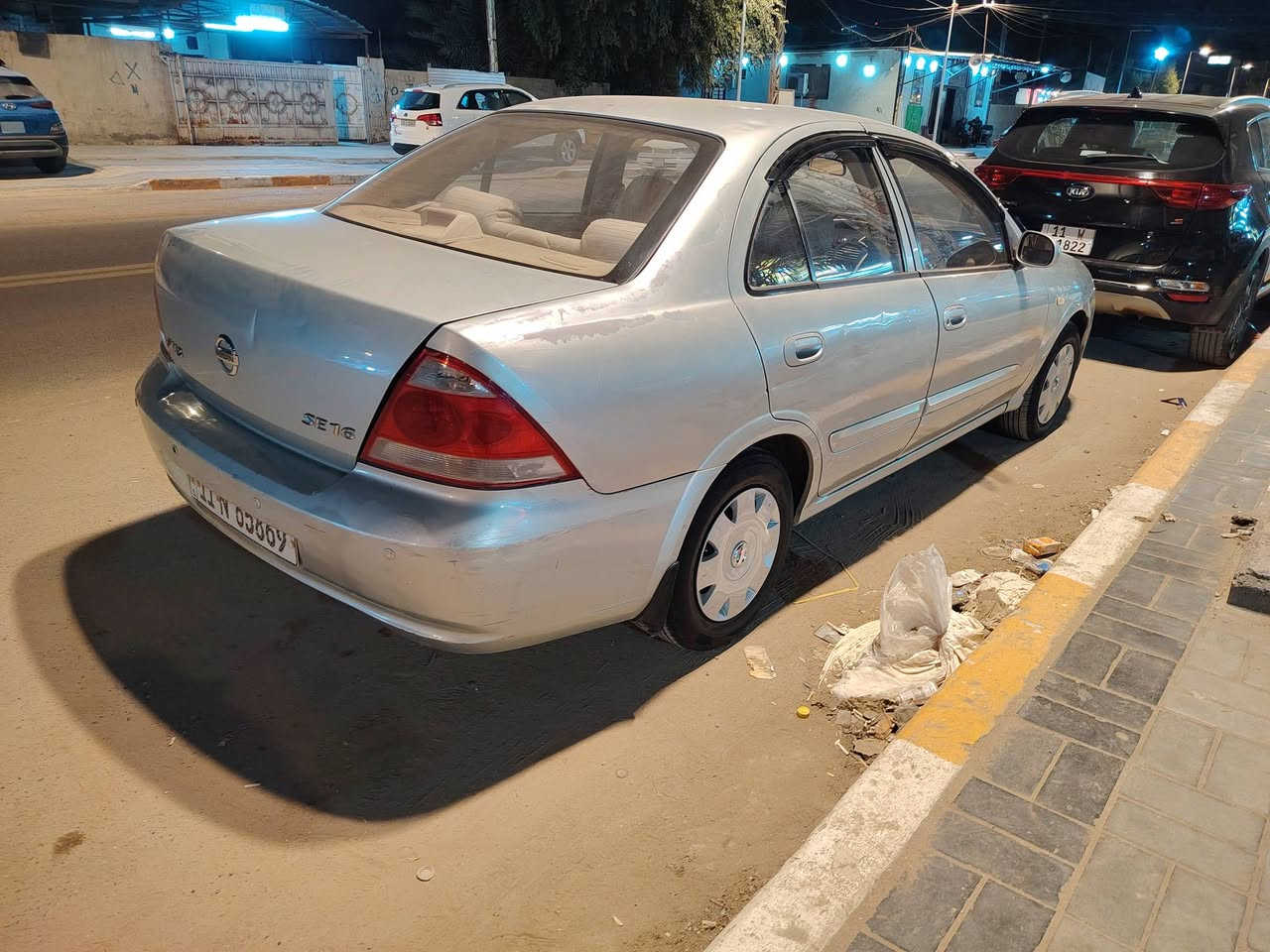 نيسان سني موديل 2007 محرك كير اوتو وتبريد بحاله جيد جدا السعر 82 مكان بغداد منصور ***********بيه صبغ جاملغ ات خلفيه بدون داخل
