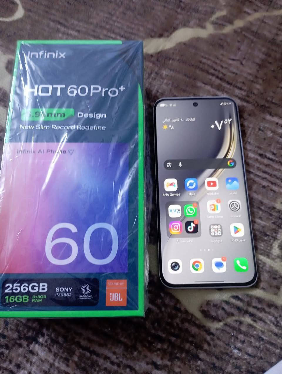 ""Infinix Hot 60 Pro Plus"" انفنكس هوت 60برو بلاس. استخدم أيام للبيع انحف جهاز بالعالم

ببجي وباقي العاب 60/90 فريم
مواصفاته معروفة "
شاشة منحنيه سوبر امولد"
بطارية 51600ملي 
144هرتز شاشته 
وهواي مواصفات مثل الشحن الاسلكي والشحن العكسي وتجاوز الشحن بالعاب" وهواية اشياء الجهاز مستخدم أيام نظافته" 100/100 بلادي 

السعر 270 الف وبي مجال كلش بسيط 
الاتصال او واتس " ***********
