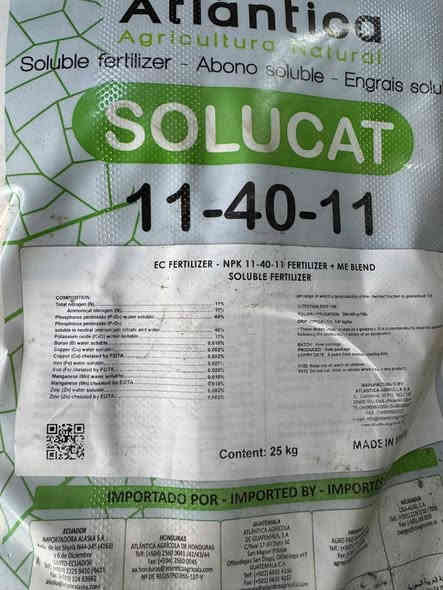 سماد اسباني اتلانتيكا
وزن ٢٥ كيلو 
جملة ومفرد 
20 20 20
11 40 11
35 5 15
40 10 10
*********** 
واتس اب
