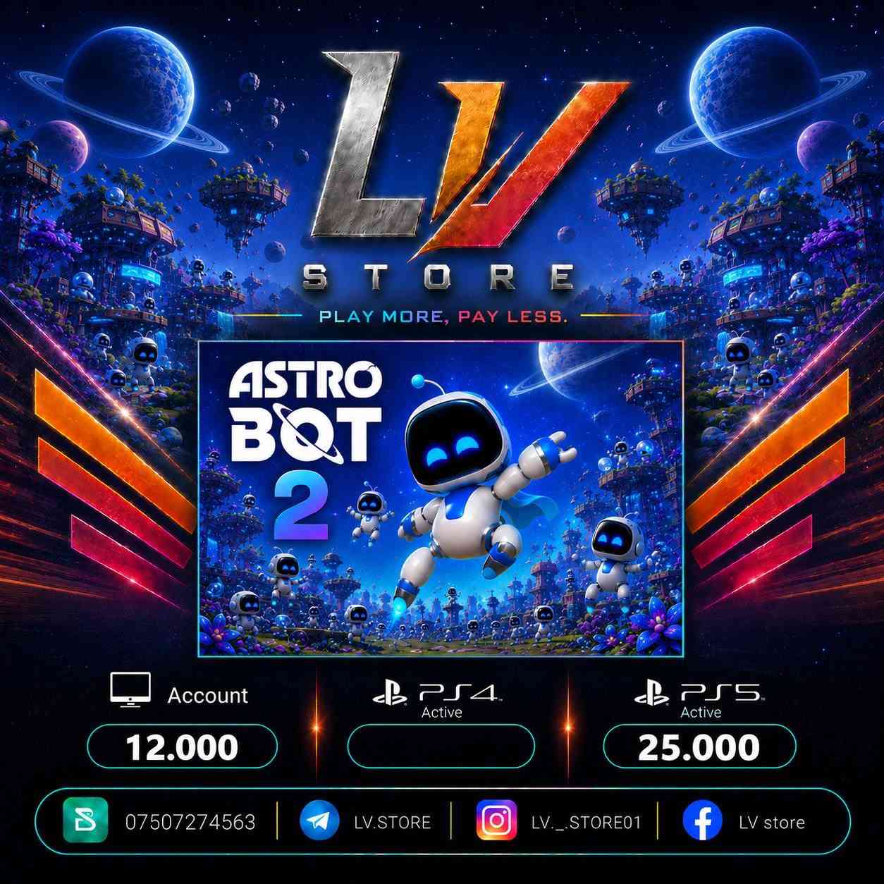 "أفضل الألعاب بأقل الأسعار فقط لدى LV STORE!" 🎮🔥
لماذا تدفع أكثر بينما يمكنك تجربة أحدث وأقوى الألعاب في العالم بأقل الأسعار؟ ضمان كامل، سرعة في التسليم، ودعم مستمر.
🔹 جودة عالية وبدون أي مشاكل.
"جدد اشتراك البلس الخاص بك بأقل من سعره الحقيقي! 🚀💛"
🕹️ حسابات خاصة (Account)
🎮 بلايستيشن 4 و 5 (PS4 / PS5 Active)
للطلب ولمزيد من المعلومات، أرسل رسالة إلى الصفحة أو اتصل بنا عبر:
📞 ***********
