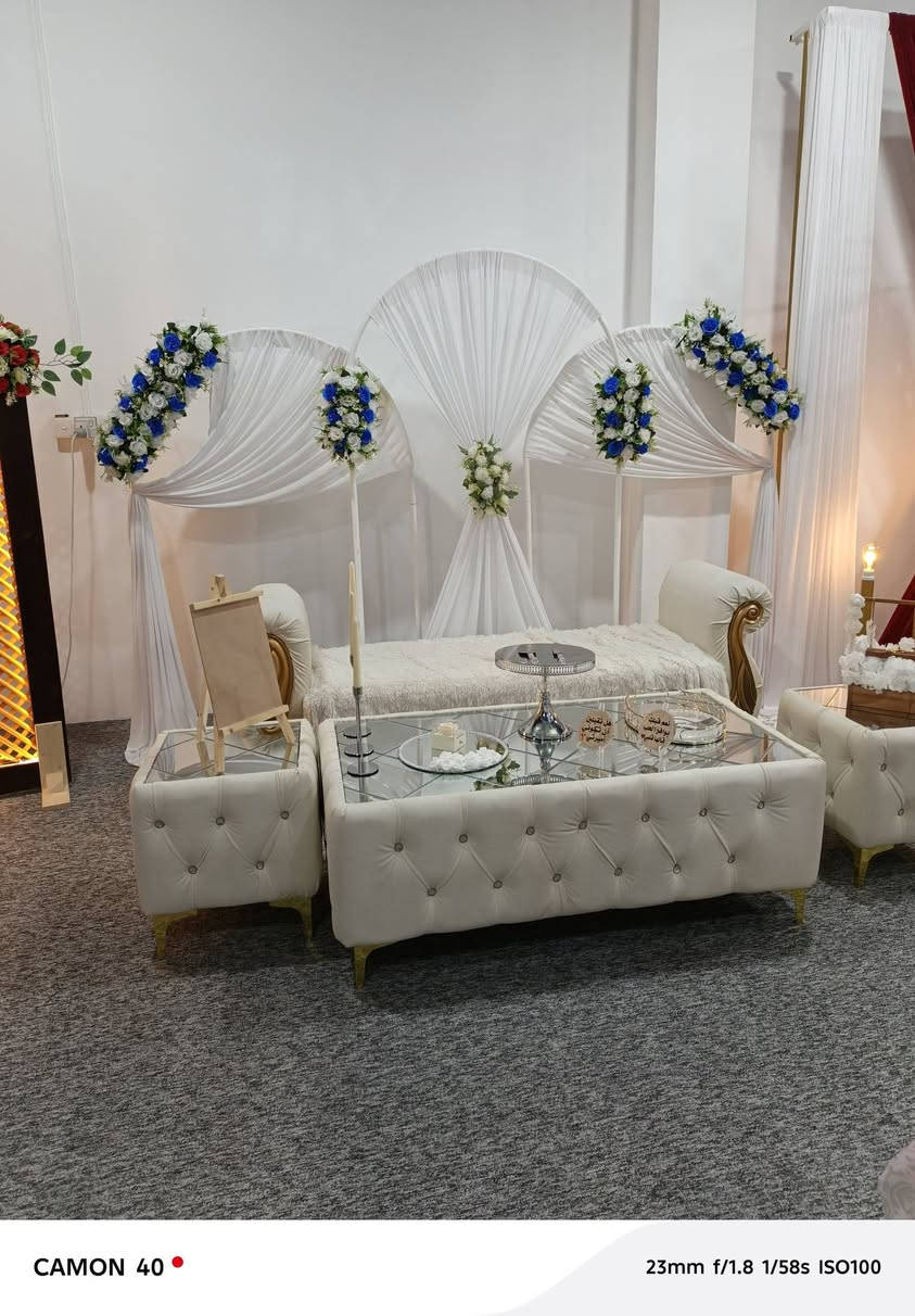 رجعنا نستقبل الحجوزات على الكوشات من جديد 
بمناسبة عيد الفطر المبارك
اجمل الديكورات الحديثه وانسب الاسعار 
تفاصيل تشمل الكشن والطبلات ستاند كيك غلاف قران شمع دان ثلاثي 
ستاند بصمات طباعه حسب الطلب
بوكس مهر تزين وطباعه حسب الطلب
متوفر جميع توزيعات الخطوبه والحنه 
تأجير دي جي 
جنط 
باقات ورد حسب الطلب 
كادر مختص للتصوير (رجالي_نسائي) 
للحجز والاستفسار اتصال او واتساب 
***********
***********
