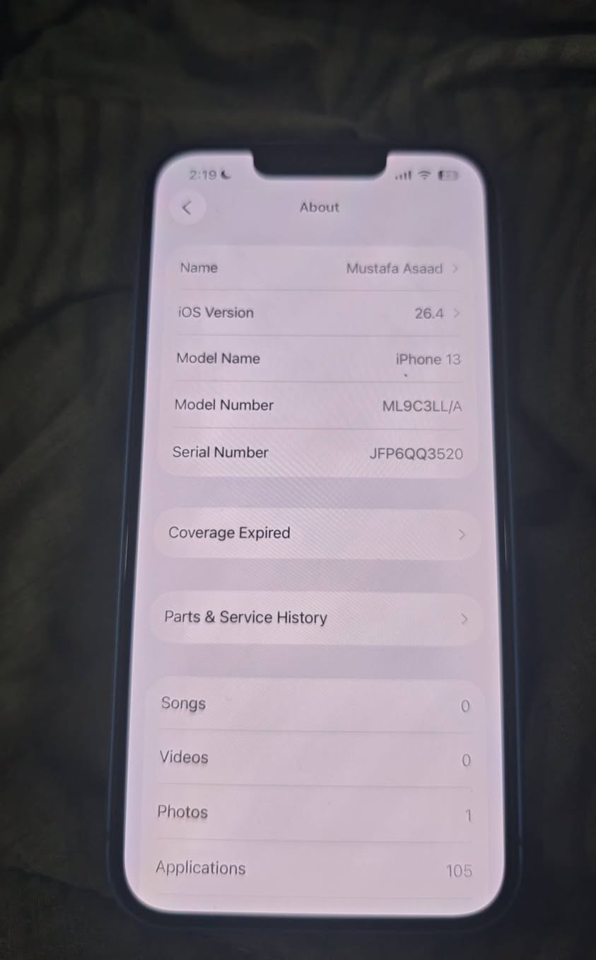 ايفون 13 عادي ازرك
ذاكرة 128 بطارية100(مبدل اصلية apple موضح بالصور)
جهاز نظيف و كلشي شغال و استعمال قليل
السعر 450 

واتساب او اتصال ***********
