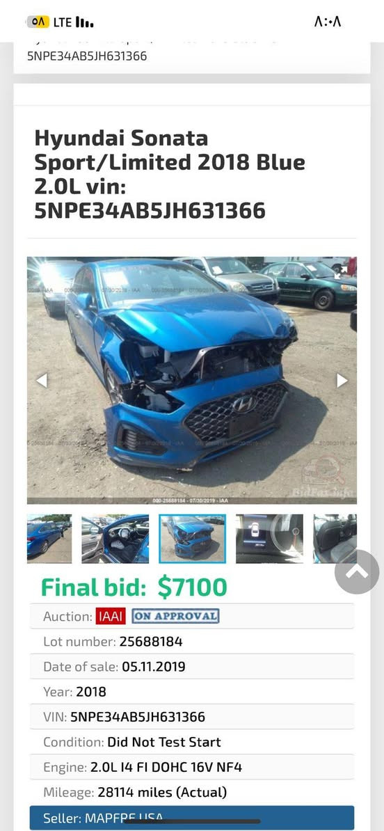 سوناتا ٢٠١٨
فول مواصفات 

بصمة

كشنات ذاكرة جلد تدفئة تبريد 

سلايد 

مكينة تيبربو ٢٠٠٠

مكاني الامين الثانية

للتواصل 
سوناتا ٢٠١٨
فول مواصفات 

بصمة

كشنات ذاكرة جلد تدفئة تبريد 

سلايد 

مكينة تيبربو ٢٠٠٠

مكاني الامين الثانية

للتواصل 

***********

الحادث موضح في الصور
رقم دولي جديد

***********

الحادث موضح في الصور

رقم دولي جديد
السعر ١٤٠ وبيها مجال
