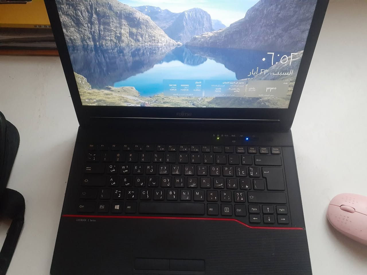 مراوس بمبايل 
 فوجستو  Cor i5 جيل رابع فئة M
رام ١٠ . هارد 512 داخلي و 320 خارجي  
وياه شاحنة وجنطة وماوس بلوتوث 
مكاني سبع قصور


**إذا كنت صاحب هذا الإعلان وتريد حذفه لأي سبب، رجاءا أرسل رسالة إلى الدعم الفني**