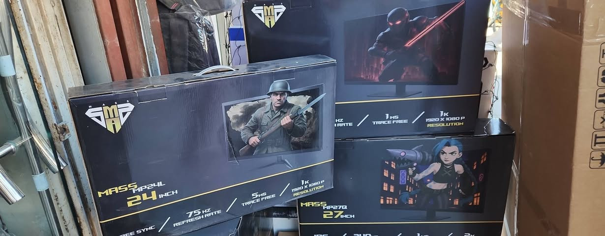 شاشات ماس حجم ٢٤ و ٢٧ 
--------------------------
شاشة ٢٤ تردد ٧٥ و ١٨٠ هرتز 
شاشة ٢٧ وضوح 1080 تردد ١٨٠ 
شاشة ٢٧ وضوح ٢ك تردد ٢٤٠ هرتز 
--------------------------
حجم ٢٤ السعر ٧٥ الف 
حجم ٢٤ السعر ١٥٠ الف 
حجم ٢٧ السعر ١٧٠ الف 
حجم ٢٧ السعر ٢٤٠ الف


**إذا كنت صاحب هذا الإعلان وتريد حذفه لأي سبب، رجاءا أرسل رسالة إلى الدعم الفني**