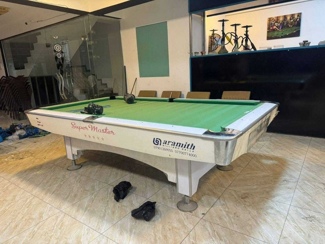 وصول وجبات بليارد جديد ومستخدم جميع النوعيات ونواع الاقمشة والكيوبات جميع مستلزمات العبه بلال للبليارد والسنوكر بغداد حافض القاضى شارع الوسط لاتصال ***********
