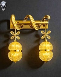 براكيت انارة كرستال حديث باللون الذهبي متوفر لدى البدر للانارة   الانا...