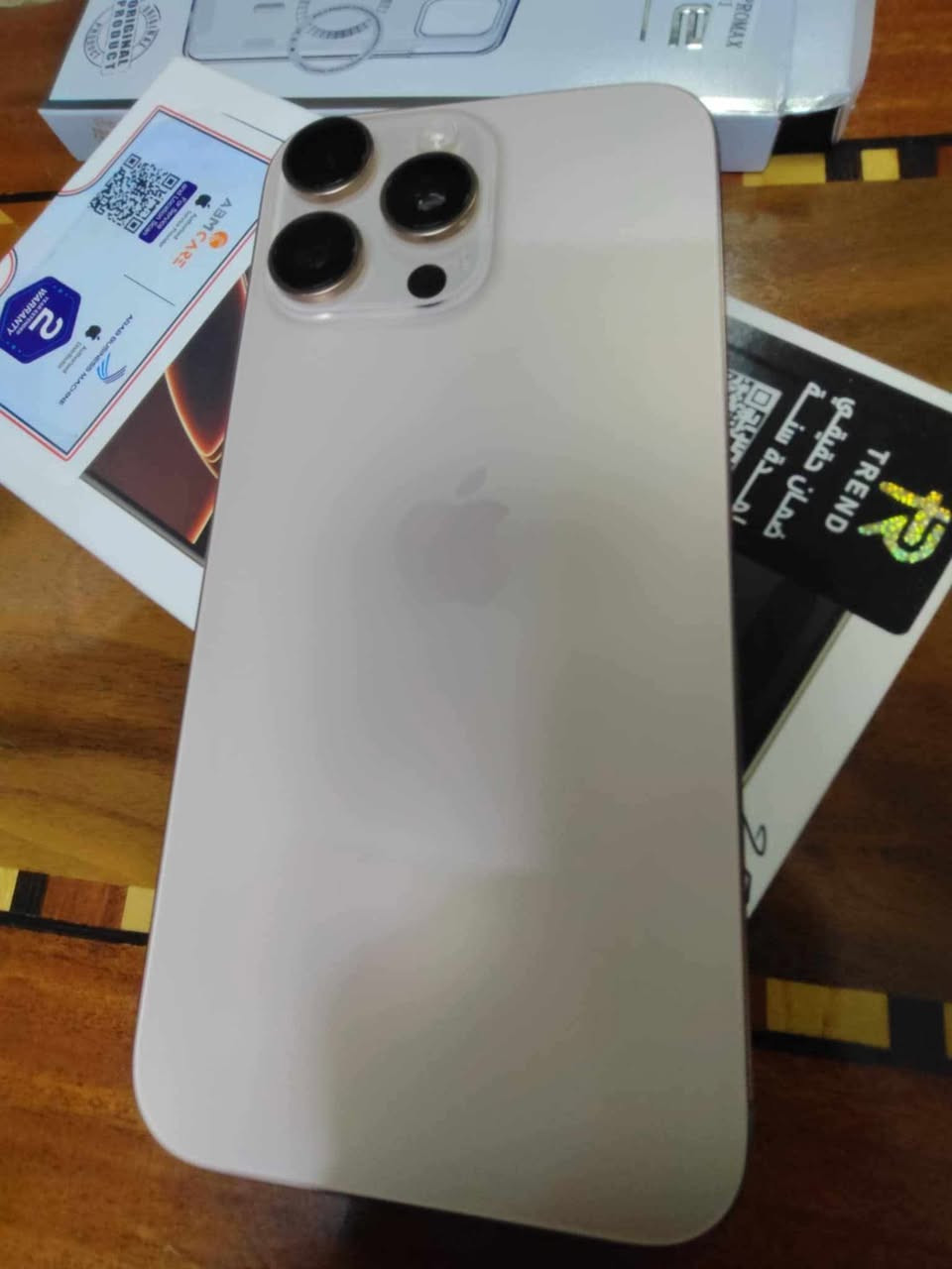 السلام عليكم ايفون 16 برو ماكس بعده بضمان مان ABM بطاريه 98 زلغ مابي ممستخدم هواي اخر تحديث 
وياه 5حافضات ماركه براند
لاصق شاشه اصلي
عدسات اصليه الياقوت
شاحن انكر الاصلي الاصلي
للبيع او مراوس ب17 برو ماكس وانطي فرق
مكاني ناصريه سوق الشيوخ 
رقمي ***********
او مراسله الحساب
