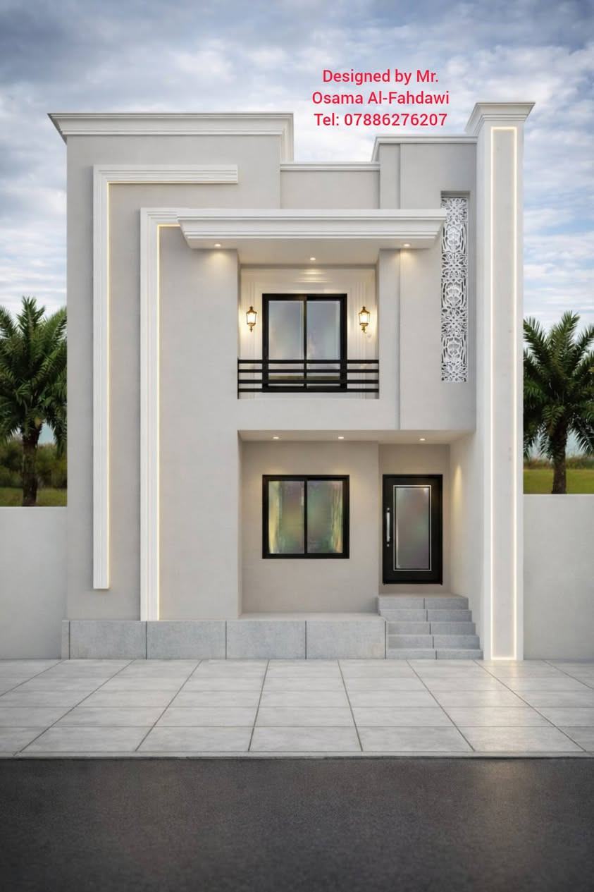 بيت عصري على أرض ضيقة (6.5م × 20م)
​تصميم ذكي يستغل كل شبر في المساحات الطولية (130م²)، يجمع بين الخصوصية التامة والجمال المودرن.
​📌 تفاصيل المخطط:
​قسم الضيوف: استقبال معزول مع حمام خاص في المقدمة.
​قلب البيت: صالة جلوس واسعة + مطبخ بنظام حديث.
​الخصوصية: غرفة نوم هادئة في نهاية المخطط.
​الإضاءة: نظام "مناور" مبتكر لضمان التهوية الطبيعية لكل الغرف.
​✨ مميزات الواجهة:
​تصميم مودرن بخطوط إضاءة LED رأسية.
​تداخل كتل هندسية يعطي فخامة وعرضاً بصرياً للواجهة
.......​⚠️ تنبيه هام جداً بخصوص التنفيذ:
عزيزي المتابع، لضمان نجاح هذا التصميم على أرض الواقع، نود التأكيد على أن القياسات الدقيقة والنهائية محفوظة لدى المصمم
​إن أي محاولة للاجتهاد الشخصي بإضافة قياسات مجهولة أو تغيير الأبعاد قد تؤدي إلى أخطاء إنشائية ومعمارية فادحة (مثل ضيق الممرات، سوء التهوية، أو مشاكل في السلالم)، وهو ما وقع فيه الكثيرون للأسف. الالتزام بالمخطط الأصلي من المصمم هو ضمانك لبيت آمن وجميل.
​تصميم: أسامة الفهداوي
للتواصل: ***********
​#تصميم_معماري #واجهات_مودرن #خارطة_بيت #ديكور #هندسة #بيوت_حديثة.
