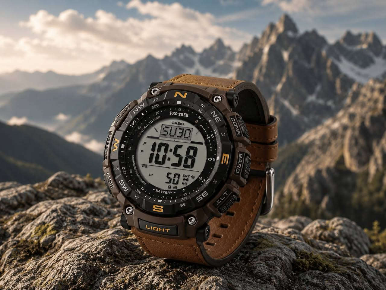 PRG-340L -5 
افضل ساعة ممكن تهديها.
. أبرز المواصفات والمميزات الأساسية:
☀️ Tough Solar: شحن بالطاقة الشمسية.
🧭 بوصلة رقمية لتحديد الاتجاهات.
📈 مقياس الارتفاع (Altimeter).
🌡️ مقياس درجة الحرارة (Thermometer).
🌤️ مقياس الضغط الجوي (Barometer) مع تنبيه تغيرات الطقس.
💡 إضاءة LED تلقائية ليلية.
🌍 التوقيت العالمي لعدة مدن حول العالم.
⏰ 5 منبهات يومية وإشارة رأس الساعة.
⏱️ ساعة إيقاف (Stopwatch) ومؤقت عد تنازلي.
📅 تقويم تلقائي كامل.
🔋 مؤشر مستوى شحن البطارية.
💧 مقاومة للماء حتى 100 متر.
🏔️ مصممة للرحلات البرية والتخييم وتسلق الجبال.
مناسبة لـ:
الرحلات البرية.
التخييم.
الصيد.
تسلق الجبال.
عسكرية.
الاستخدام اليومي لمحبي الساعات الرياضية الخارجية.


**إذا كنت صاحب هذا الإعلان وتريد حذفه لأي سبب، رجاءا أرسل رسالة إلى الدعم الفني**