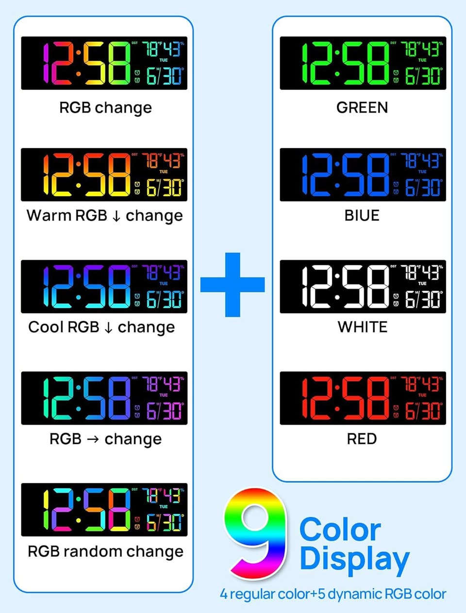 ساعة رقمية LED RGBكبيرة  فول مواصفات وارد أوروبي 

⏰ أضف لمسة عصرية إلى منزلك أو مكتبك مع ساعة الحائط الرقمية LED ذات الشاشة الكبيرة والواضحة.

المواصفات:

📏 الأبعاد: 39 سم × 13 سم
📲 تحكم عن بعد بالكنترول
💡 شاشة LED كبيرة عالية الوضوح.
✨تحتوي على عدة مودات إضاءة متغيرة 
🕒 عرض الوقت بصيغة 12 أو 24 ساعة.
🌡️ عرض درجة الحرارة.
📅 عرض التاريخ واليوم.
🔆 مستويات متعددة لسطوع الشاشة.
🔌 تعمل عبر كابل USB مع بطارية داخلية لحفظ الإعدادات 
       عند انقطاع الكهرباء
🔦تحتوي على إضاءة بالأسفل تعطي منظر جميل 

#ساعة_رقمية #ساعة_حائط #LED #ديكور_منزل #مكتب #شاشة_كبيرة #ساعة_الكترونية #منزل #اكسسوارات_منزلية #العراق

للاستفسار راسلني 📩
متوفر توصيل 🚚


**إذا كنت صاحب هذا الإعلان وتريد حذفه لأي سبب، رجاءا أرسل رسالة إلى الدعم الفني**