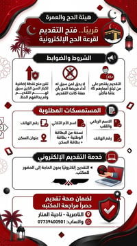 قرعة الحج • تقديم إلكتروني • ٤٥ سنة