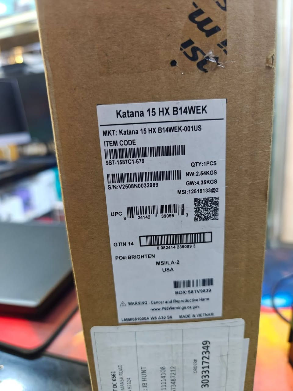 Msi katana
مستخدم قيل وكالة مع كامل ملحقات
MSI KATANA 15 HX B14W
CI7-14650HX RAM 
16G DDR5 5600 
HARD 512G SSD NVME
GPU RTX 5050 8G 15.6 FHD 144HZ KEYBOARD RGB
مليون و500 مع ضمان شهر


**إذا كنت صاحب هذا الإعلان وتريد حذفه لأي سبب، رجاءا أرسل رسالة إلى الدعم الفني**