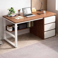 ميز دراسة خشب • هيكل معدني • ٣ درج