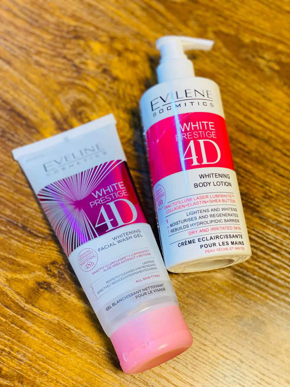 مجموعة ايفيلين البولندية 🇵🇱 Eveline Cosmetics White Prestige 4D للعناية بالبشرة.
تحتوي المجموعة على لوشن تبييض للجسم وغسول جل لتبييض الوجه. 
تستخدم تقنية Fracto Illumi Laser™ و Lumiwhite™.
صُممت لتفتيح البشرة وتقليل التصبغات. 
مناسبة للبشرة الجافة والمتهيجة (اللوشن) وجميع أنواع البشرة (الغسول). 
تبييض خلال 48 ساعة.✅

للاستفسار والحجز مراسله خاص


**إذا كنت صاحب هذا الإعلان وتريد حذفه لأي سبب، رجاءا أرسل رسالة إلى الدعم الفني**