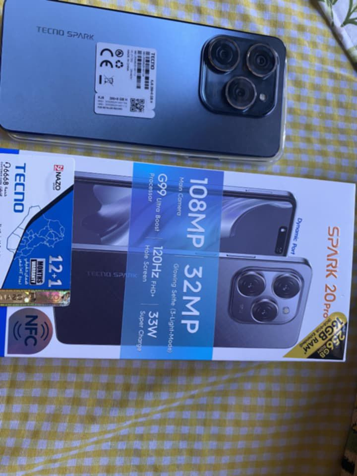 تكنو سبارك 20 برو 
‏ذاكره 256
‏بطاريه 5000
‏شاحن سريع 45 واط 
‏مع كامل ملحقاته


**إذا كنت صاحب هذا الإعلان وتريد حذفه لأي سبب، رجاءا أرسل رسالة إلى الدعم الفني**