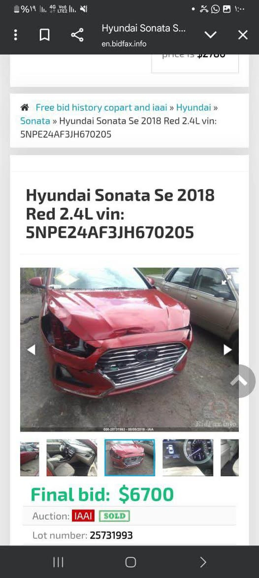 السلام عليكم
سوناتا 2018 وارد أمريكي رقم بصرة حرة السنوية منتهية ماشية 84 الف كيلو بيها ملاحظات بسيطة 
حادث بدون ايرباك صور الحادث موضحة بالمنشور
السعر 138 وبيها مجال
*********** 
 77335500030 الزبير, البصرة
