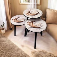 طقم طاولات عيد سعيد • ٣ طاولات متداخلة • هلال وفانوس