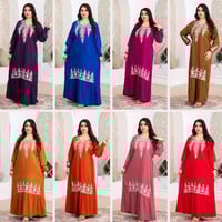 دشداشه نسائي • تطريز ستراس • مقاسات 2x 3x