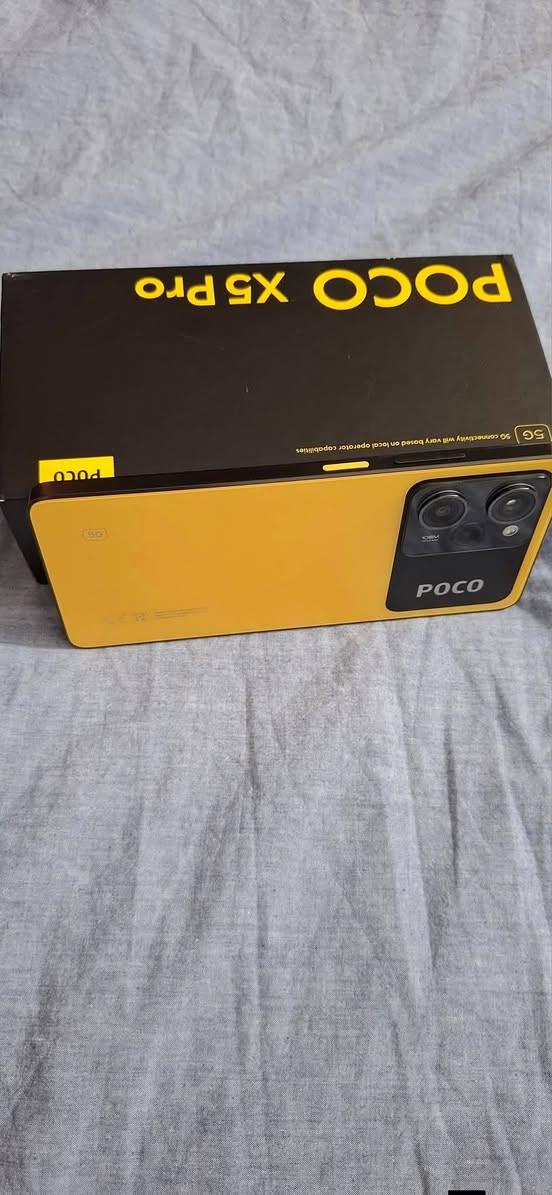 Poco X5 Pro 5G .( 🔥 بوكو اكس 5 برو 🔥 )
المواصفات 👇. 

1- شاشة امولد 120 هرتز
2- شحن تايبسي 67 واط ~ يشحن الجهاز بنص ساعة كامل 🔥
3- بطارية 5000 ملي امبير 
4- ذاكرة 256 - رام 8+ عشوائيه 12 🔥
6- كاميرا 108 ميكا بكسل ~ يدعم 4K 🔥
7- ريموت سبالت او تلفزيون او اي جهاز ذكي 🔥
8- ببجي 90 فريم + HDR ~ سلاسة 120
9-معالج snapdragon 778G 5G معالج كلش قوي بالالعاب🔥 
10- دبل شريحة + يدعم 5G ~ شريحتين + يدعم الجيل الخامس


**إذا كنت صاحب هذا الإعلان وتريد حذفه لأي سبب، رجاءا أرسل رسالة إلى الدعم الفني**