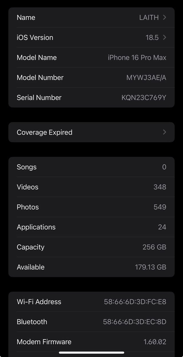 ايفون 16 برو ماكس 
بطارية 93  ذاكرة 256
لون ذهبي ماستر
بي خدش شاشة فقط موضح بصورة
سعر مليون و300
مكان بغداد ***********
