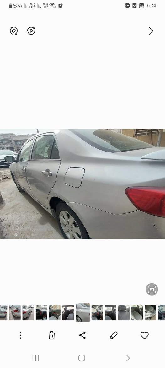 السلام عليكم
كورلا ٢٠٠٩ وارد امريكي حادثها جاملغ الامامي الايسر مبدل بدون دواخل 
شواصي لغود مقفولات 
سياره ليبل واحد كلها 
مصبوغه حزام اثر جراد
باسمي مكينه كير مكفولات 
صدر  وتايرات ٨٠% 

السعر ٩٨ وبيها مجال 
للاستفسار ***********
