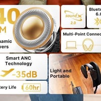 إلغاء الضوضاء • ٦٠ ساعة • بلوتوث ٦.٠