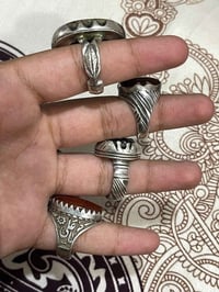 ٤ خواتم فضة • ٩٢٥ • يمنيات