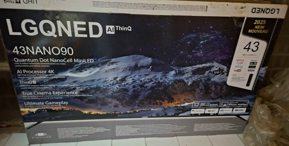 متاح ان شاء الله
LG QNED
حجم 43
كلش نضيف بحالة الوكالة
السعر 175الف 
***********
مكاني كركوك ، قرب تقاطع اسرى كركوك, العراق
