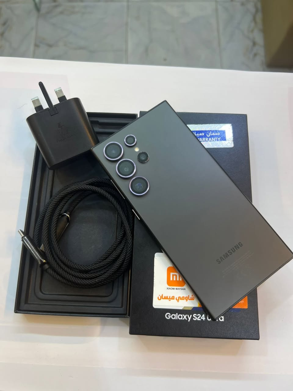سامسونج S24 Ultra ذاكرة 512 
اكبر ذاكرة بسامسونك 
نضافة 100‎%‎
كامل ملحقات الاصلية 
ضمان الشركة بعدة بلضمان 
ضمان كارت الشاشة سنة 
استخدام قليل 
السعر خاص ***********
العنوان القطاع شارع السوك مجاور عوينات الكرار 
مركز الشمس
