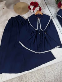 طقم قميص وتنورة • سكوب كريب • مقاسات 38-48