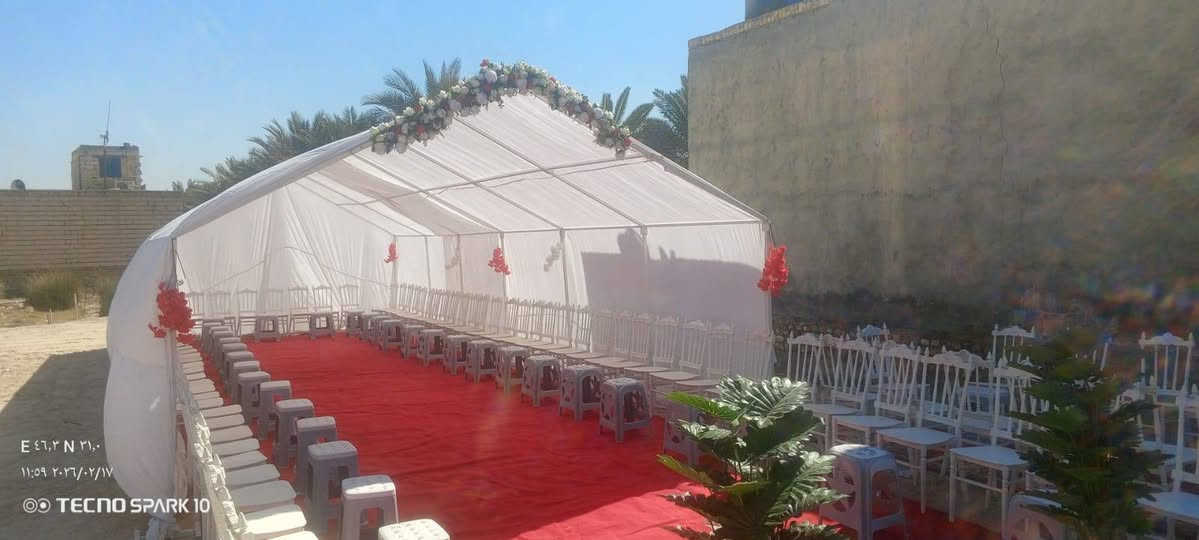 تجهيزات السيد للافراح
يتوفر لدينا چادر مع طبلات مع كراسي 
كذالك لدينا الكوشه مع ملحقاتها 
توجد خدمه النقل مع الشد 
عنواننا ذي قار للاستفسار
مراسله الصفحه او الاتصال ع الرقم 
***********
