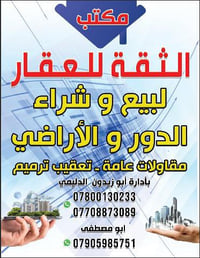 عروض جديده للبيع   مشتمل 80م ركن الواجهه سته ونص نزال 12 ونص يحتوي غرف...