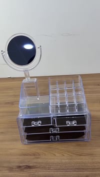 حافظة مكياج • مرآة دوارة • ٤ أدراج