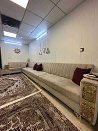 ميز طعام مرمر • ٦ كراسي • قنفه حرف ال٧م