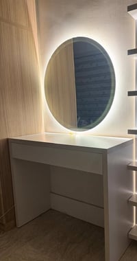 ميز مرايا بناتي • جرار مخفي • ٩٥×١١٠×٤٥سم