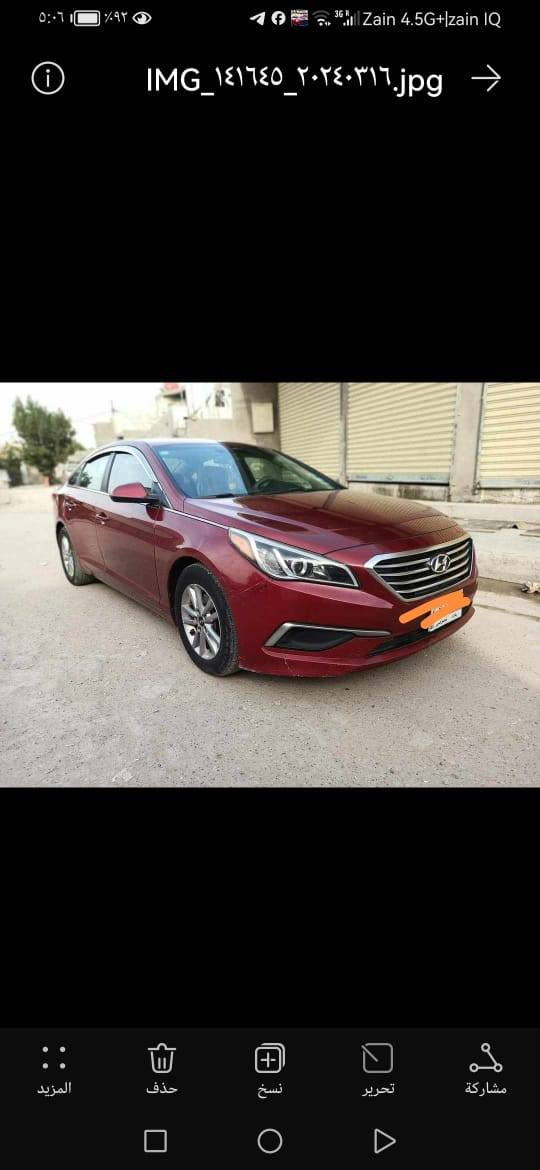 السلام عليكم السيارة... سوناتا موديل ١٦ بغداد سنوية ٢٨ مواصفات  محرك وكير ضمان تايرات جدد كامرة دوارة شاشة كبيرة سيارة بيها قطع صبغ ***********
السعر ١٢٠
