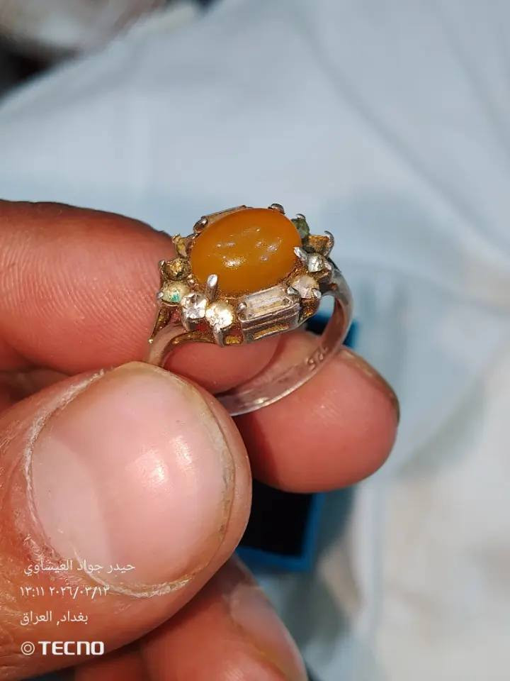 خاتم  عقيق يماني مشمشي فضه عراقيه 925 سعر الخاتم 17الف مكان في الكاظميه***********
