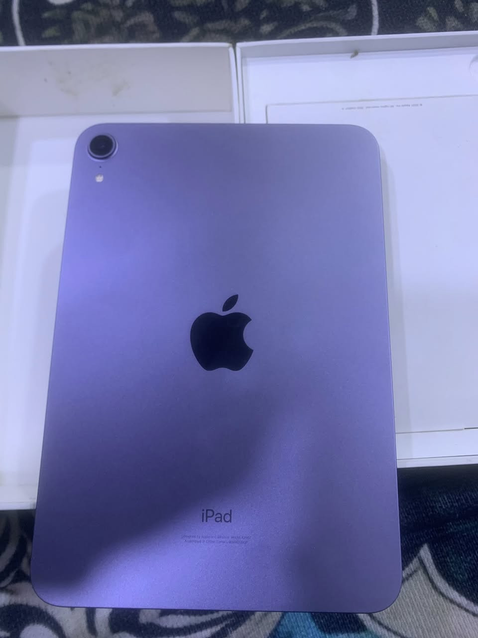 ايباد مني ٦ 
ذاكره ٢٥٦ 
بطاريه ٩٥ 
بي بس فطر بسيط بل شاشه 
مامأثر ولا مبين اله تركز 
للمراوس شعندك ايفون نزل 
***********
