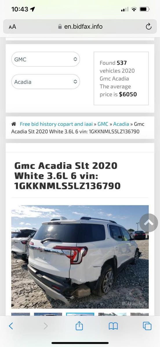 جي ام سي اكاديا SLT2020 صورها وحادثها والسونار  كدامكم السياره ماشيه 132 وبسمي انكليزي بغداد 6 سلندر
***********
ابو علي 
السعر 20$ الف دولار
السياره موجوده بسمايا
