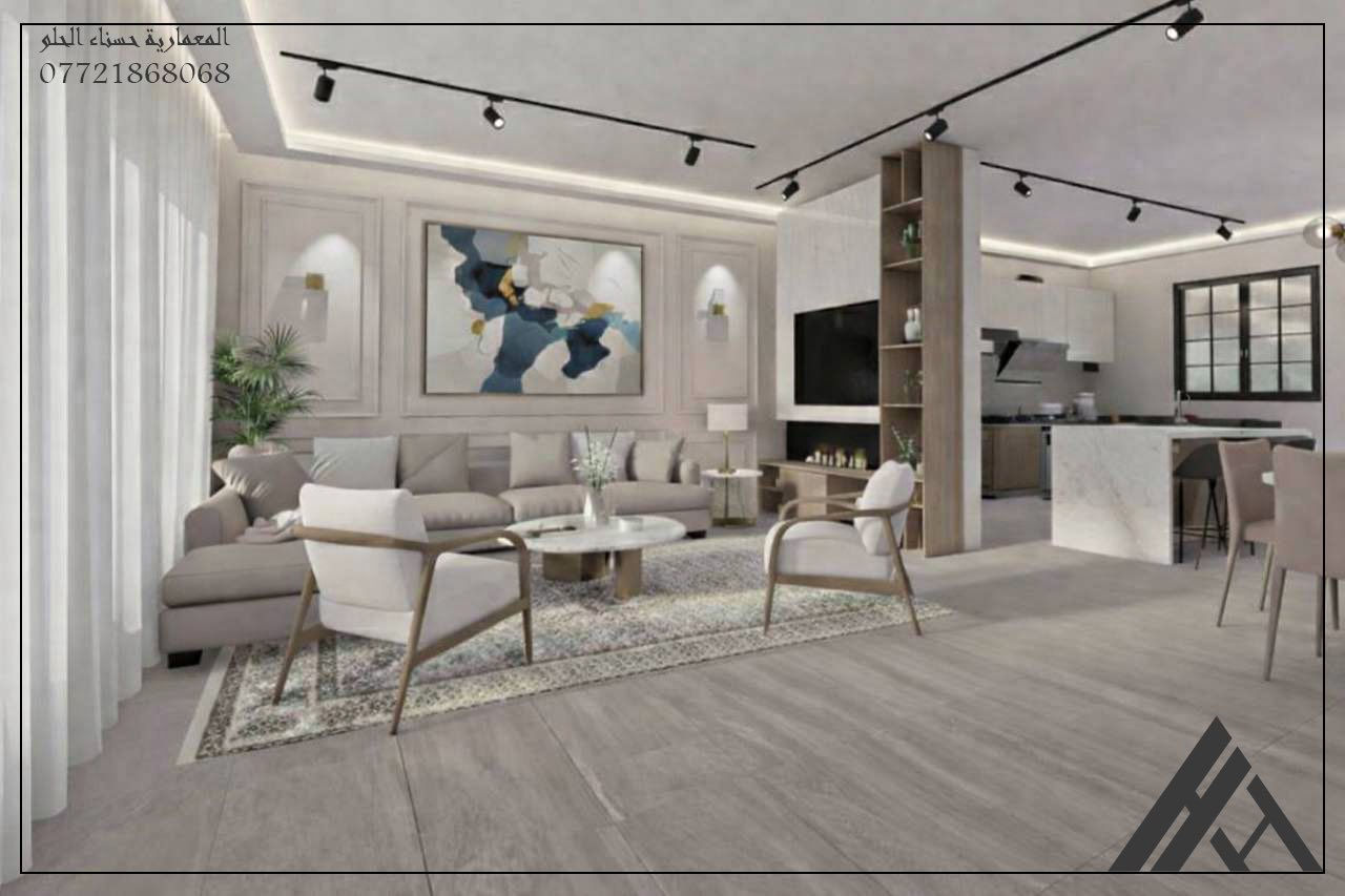 ⁨ من أحد تصاميمي
تصميم داخلي لصالة معيشة مع مطبخ لدار سكني 
في محافظة بغداد

نقدم خدماتنا في :
- إعداد المخططات المعمارية
- إعداد المخططات الميكانيكية
- تصاميم ثنائية وثلاثية الأبعاد (2D & 3D)
- التصاميم الداخلية
- تصاميم الواجهات النهارية والليلية
- الاستشارات الهندسية

للتواصل والاستفسار:
واتساب : ***********
