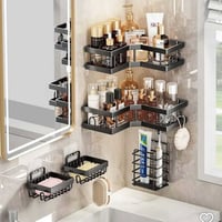 رف تنظيم الحمام العصري - 5 قطع رتّب مستلزماتك اليومية بأناقة ووفر المس...