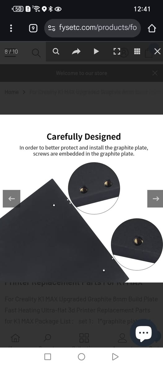 السلام عليكم خاص ب creality k1 max
السعر 150 الف كامل مع المغناطيس و الهيتر و قطعه الكرافيت 
هيت باد كامل مصنوع من الكرافيت يكون بوزن القطعه الاصليه لكن بالحراره ما يتغير شكله وبهذا يحافض على المش لفلنك
خاصه بطابعات k1 تكون بيها مشكله اثناء طباعه ABS بس بقطعه الكرافيت مراح يصير هلشي لان يتحمل حراره


**إذا كنت صاحب هذا الإعلان وتريد حذفه لأي سبب، رجاءا أرسل رسالة إلى الدعم الفني**