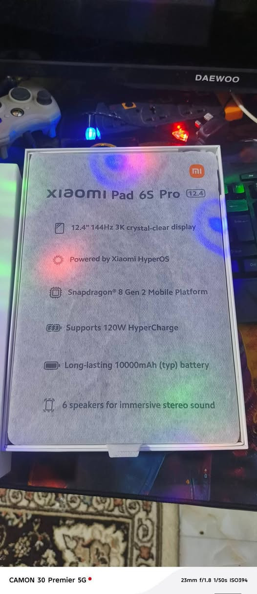 شاومي باد اس 6 برو
xiaomi pad s6 pro

الشاشة 12.4 

 144 HZ

ذاكرة 512  💾

البطارية 10000 🔋

الشاحن 120 واط  🔌⚡️

ملحقاته كاملة ويشمل :

▫️الشاحن 120 واط الاصلي

▫️ الكارتون الخاص بالجهاز

🏷️ الايباد مراوس بايباد برو او بيع550

📍 كركوك


**إذا كنت صاحب هذا الإعلان وتريد حذفه لأي سبب، رجاءا أرسل رسالة إلى الدعم الفني**